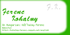 ferenc kohalmy business card